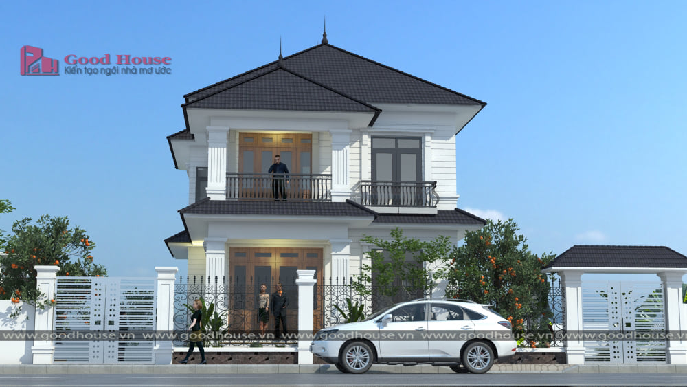 Mẫu nhà vuông 2 tầng mái nhật đẹp đơn giản (8.8x12m) tại Kim Sơn Ninh Bình (8)